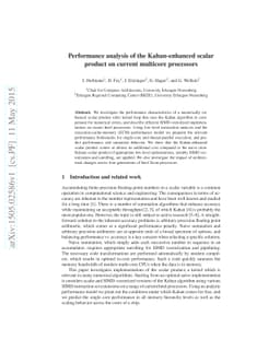 Performance analysis of the Kahan-enhanced scalar product on current
  multicore processors