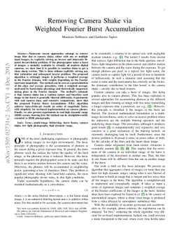 Removing Camera Shake via Weighted Fourier Burst Accumulation