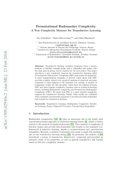 Permutational Rademacher Complexity: a New Complexity Measure for
  Transductive Learning