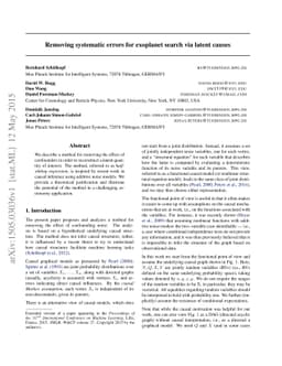 Removing systematic errors for exoplanet search via latent causes