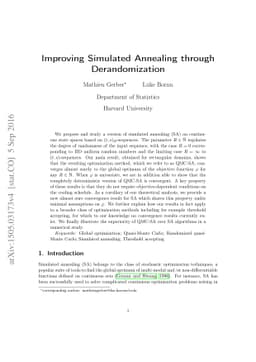 Improving Simulated Annealing through Derandomization