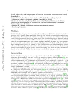 Rank diversity of languages: Generic behavior in computational
  linguistics