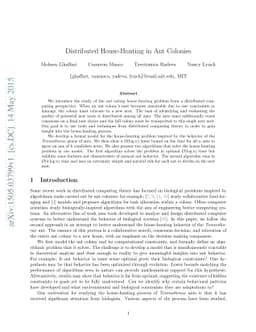 Distributed House-Hunting in Ant Colonies