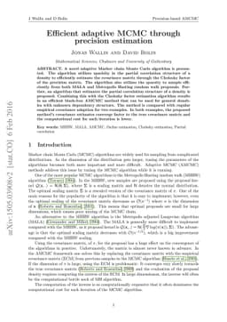 Efficient adaptive MCMC through precision estimation
