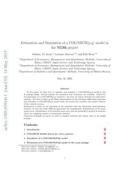 Estimation and Simulation of a COGARCH(p,q) model in the YUIMA project