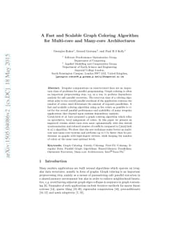A Fast and Scalable Graph Coloring Algorithm for Multi-core and
  Many-core Architectures