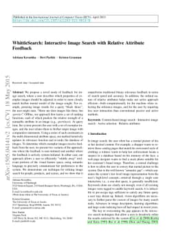 WhittleSearch: Interactive Image Search with Relative Attribute Feedback