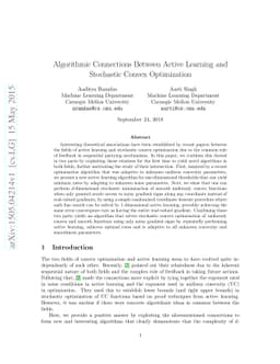 Algorithmic Connections Between Active Learning and Stochastic Convex
  Optimization