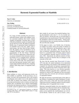 Harmonic Exponential Families on Manifolds