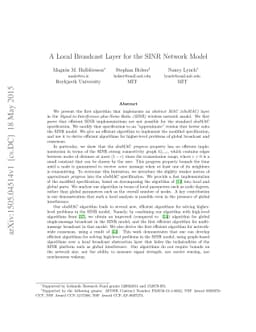 A Local Broadcast Layer for the SINR Network Model