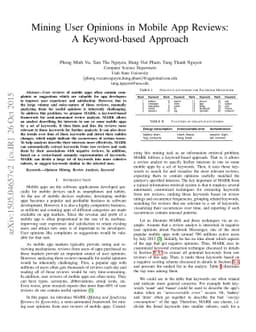 Mining User Opinions in Mobile App Reviews: A Keyword-based Approach