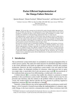 Packet Efficient Implementation of the Omega Failure Detector