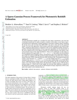 A Sparse Gaussian Process Framework for Photometric Redshift Estimation