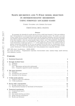 Slope heuristics and V-Fold model selection in heteroscedastic
  regression using strongly localized bases