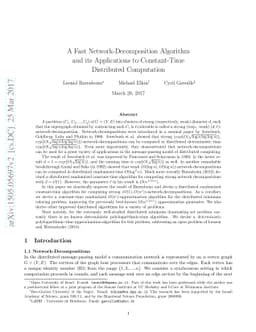A Fast Network-Decomposition Algorithm and its Applications to
  Constant-Time Distributed Computation