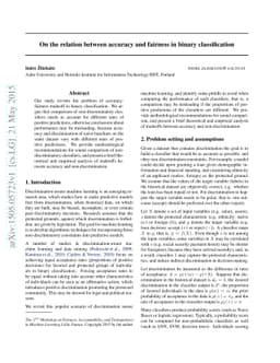 On the relation between accuracy and fairness in binary classification