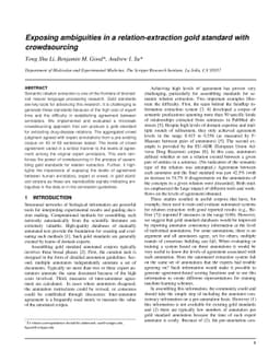 Exposing ambiguities in a relation-extraction gold standard with
  crowdsourcing