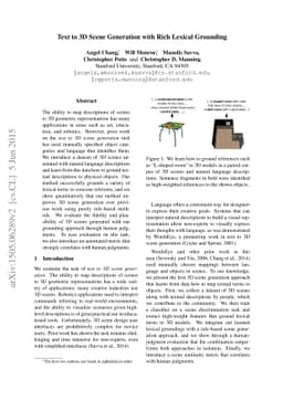 Text to 3D Scene Generation with Rich Lexical Grounding