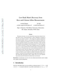 Low-Rank Matrix Recovery from Row-and-Column Affine Measurements