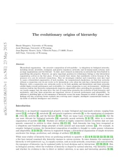 The evolutionary origins of hierarchy