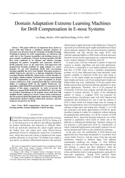 Domain Adaptation Extreme Learning Machines for Drift Compensation in
  E-nose Systems