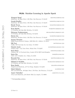 MLlib: Machine Learning in Apache Spark