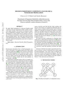 Discrete Independent Component Analysis (DICA) with Belief Propagation