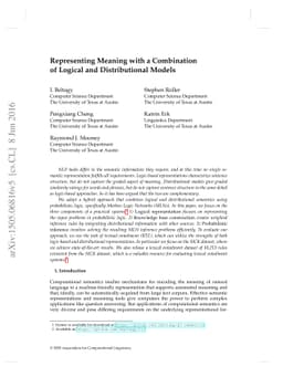 Representing Meaning with a Combination of Logical and Distributional
  Models