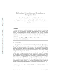 Differentially Private Response Mechanisms on Categorical Data