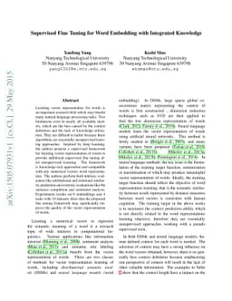Supervised Fine Tuning for Word Embedding with Integrated Knowledge