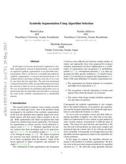 Symbolic Segmentation Using Algorithm Selection