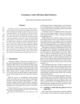 Learning to count with deep object features
