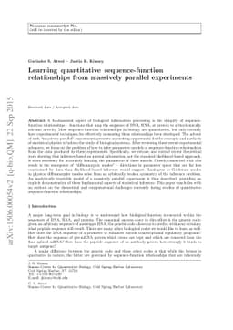 Learning quantitative sequence-function relationships from massively
  parallel experiments