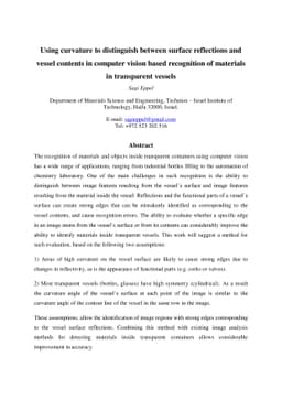 Using curvature to distinguish between surface reflections and vessel
  contents in computer vision based recognition of materials in transparent
  vessels