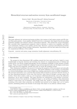 Hierarchical structure-and-motion recovery from uncalibrated images