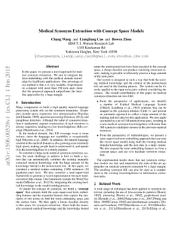 Medical Synonym Extraction with Concept Space Models
