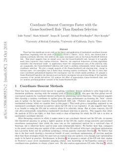 Coordinate Descent Converges Faster with the Gauss-Southwell Rule Than
  Random Selection