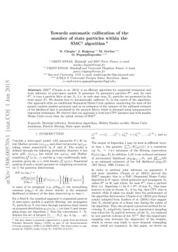 Towards automatic calibration of the number of state particles within
  the SMC$^2$ algorithm