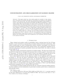 Concentration and regularization of random graphs