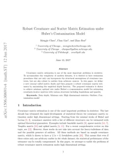 Robust Covariance and Scatter Matrix Estimation under Huber's
  Contamination Model