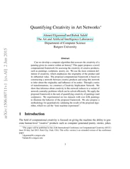 Quantifying Creativity in Art Networks