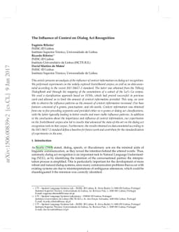 The Influence of Context on Dialogue Act Recognition