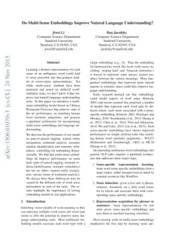 Do Multi-Sense Embeddings Improve Natural Language Understanding?