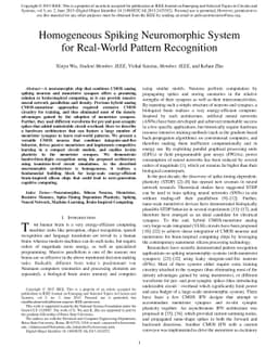 Homogeneous Spiking Neuromorphic System for Real-World Pattern
  Recognition