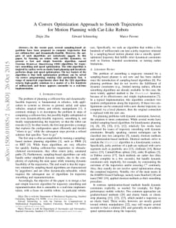 A Convex Optimization Approach to Smooth Trajectories for Motion
  Planning with Car-Like Robots