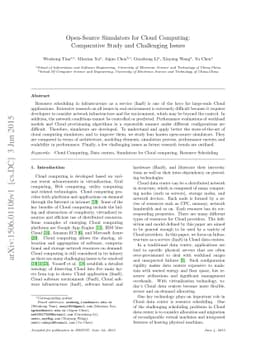 Open-Source Simulators for Cloud Computing: Comparative Study and
  Challenging Issues