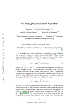 An Average Classification Algorithm