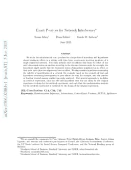 Exact P-values for Network Interference