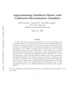 Approximating Likelihood Ratios with Calibrated Discriminative
  Classifiers