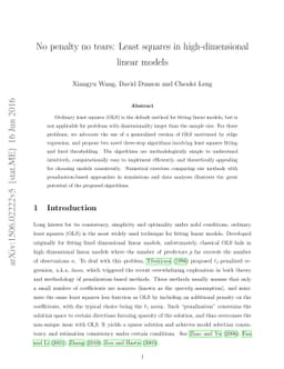 No penalty no tears: Least squares in high-dimensional linear models